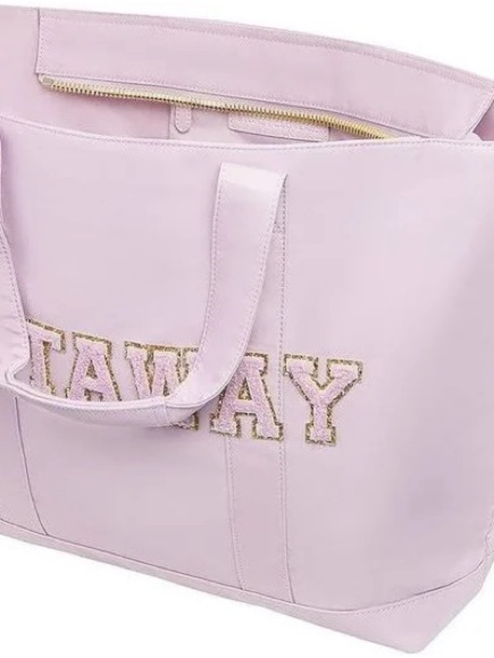 Stoney Clover Lane Pastel Lavender Tote with Gold Embroidered Letters